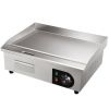VEVOR Commercial Electric Griddle, 21", 1600W Countertop Flat Top Grill, Stainless Steel Grill with Non Stick Iron Cooking Plate