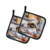 Pekingese The Chef Pair of Pot Holders Kitchen Heat Resistant Pot Holders Sets Oven Hot Pads for Cooking Baking BBQ, 7 1/2 x 7 1/2