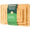 VEVOR Cutting Board, 3 Pieces, Premium Versatile Bamboo Cutting Board with Food-Grade Oil and Juice Groove