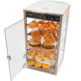 VEVOR 5-Tier Commercial Food Warmer Display, 800W Food Display Warmer with LED Light, Adjustable Shelf and Stainless Steel Frame, 86-185 F Air Heating