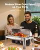 VEVOR Roll Top Chafing Dish Buffet Complete Set, 9Qt Stainless Steel Chafer with Full Size Pan
