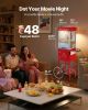 VEVOR Popcorn Machine with Cart, 8oz Stainless Steel Kettle, 800W Commercial Popcorn Maker, 48 Cups per Batch Theater Style Popper