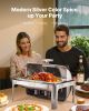 VEVOR Roll Top Chafing Dish Buffet Complete Set, 9 Qt 1 Pack Stainless Steel Chafer with 2 Half Size Pans