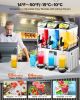 VEVOR Commercial Frozen Drink Maker, 15Lx3 Triple Tank Slushy Machine, 180 Cups Stainless Steel Margarita Smoothie Frozen Drink Machine