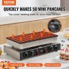 VEVOR Mini Dutch Pancake Maker, 50PCS 43mm Diameter Dorayaki Baker Machine, 1700W Commercial Electric Poffertjes Grill, Non-stick Stainless Steel