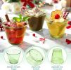 50 Pack Plastic Disposable Cups 9 oz Green Drinking Glasses for Cold Water Sturdy Plastic Cup for Cocktails Cups Bulk for Wedding Thanksgiving Christm