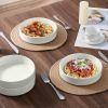 Pasta Bowls Set of 4, 35oz Ceramic Large Salad Bowl Plates for Serving Soup Dinner, Shallow Stoneware Pasta Plate, Microwave & Dishwasher Safe