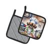 Tibetan Spaniel The Chef Pair of Pot Holders Kitchen Heat Resistant Pot Holders Sets Oven Hot Pads for Cooking Baking BBQ, 7 1/2 x 7 1/2
