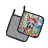 Chinese Crested Luau Pair of Pot Holders Kitchen Heat Resistant Pot Holders Sets Oven Hot Pads for Cooking Baking BBQ, 7 1/2 x 7 1/2