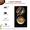 VEVOR Electric Cooktop, 2 Burners, 12'' Induction Stove Top, Built-in Magnetic Cooktop 1800W, 9 Heating Level Multifunctional Burner