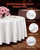 VEVOR White Round Tablecloths 6 Pack, 120 Inches in Diameter, Stain- & Wrinkle- Resistant, Machine Washable Table Clothes