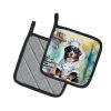 Bernese Mountain Dog The Chef Pair of Pot Holders Kitchen Heat Resistant Pot Holders Sets Oven Hot Pads for Cooking Baking BBQ, 7 1/2 x 7 1/2