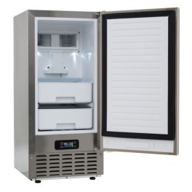 Under Counter Nugget Ice Maker with Self-Cleaning and 24H Timer-Silver