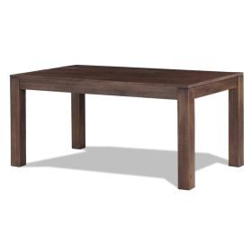 Modern Farmhouse 63-inch Solid Wood Dining Table in Rustic Finish (Color: Brown)