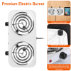 Double Burner Electric Hot Plate, 2000W Fast Heating with 5 Temperature Levels, Portable Stainless Steel Hot Plate for Home Dorm RV