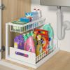 1/2pcs kitchen rack for sink organization and storage, under sink organization, sliding pull-out cabinet organization rack, metal sliding drawer
