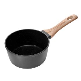 VEVOR 1.5 QT Saucepan, Nonstick Saucepan with Tempered Glass Lid, Multipurpose Cooking Sauce Pot with Detachable Handle (Capacity: 1.5 qt, Color: Black)