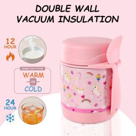 Insulated Lunch Boxes, Insulated lunch box for kids, Double Wall Vacuum Insulation & Exquisite 3D Pattern Design, For School Or Office, Christmas Gift (BWB-4K: Pink-Dream World)