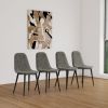 Dining Chairs Set of 4, Modern Accent Chairs with Soft glove suede Fabric Upholstered Seat