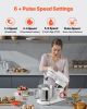 Stand Mixer, 6 QT Dough Mixer, 660W 6 + P Speeds Tilt-head Food Mixer with Stainless Steel Bowl, Dough Hook, Wire Whip, Flat Beater, Scraper