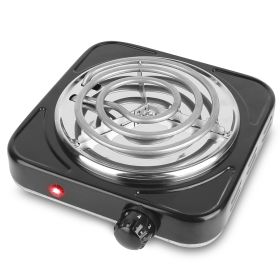 1000W Electric Single Burner Portable Coil Heating Hot Plate Stove Countertop RV Hotplate with Non Slip Rubber Feet 5 Temperature Adjustments (Option: Black)