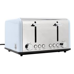 Redmond 4-Slice Extra Wide Slot Stainless Steel Toaster (Color: Light Blue, Option: 1650W)